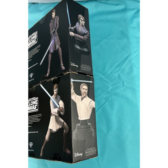 🔥 Star Wars Gentle Giant Anakin Skywalker & Obi-Wan Clone Wars Bust 1:7 Scale - Picture 3 of 16